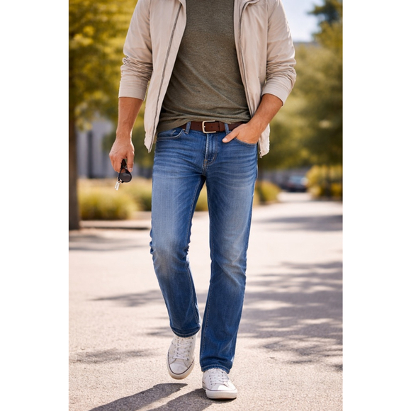 Mavi Other - Mavi Jeans Men's 34x34 Blue Medium Wash Straight Slim Denim Classic Fit